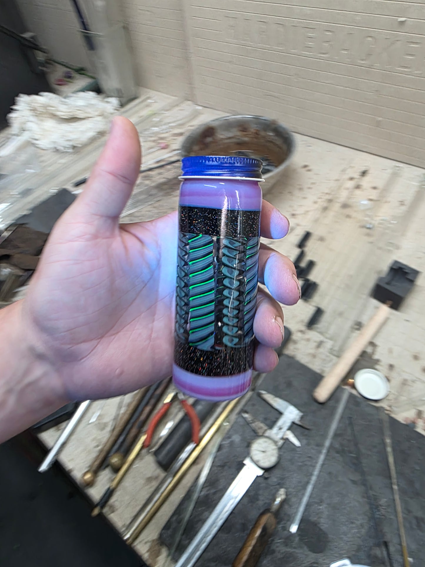 Tall Galactic Opal Weave Jar