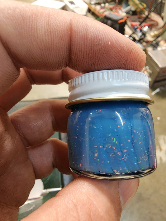 Medium agate blue opal jar