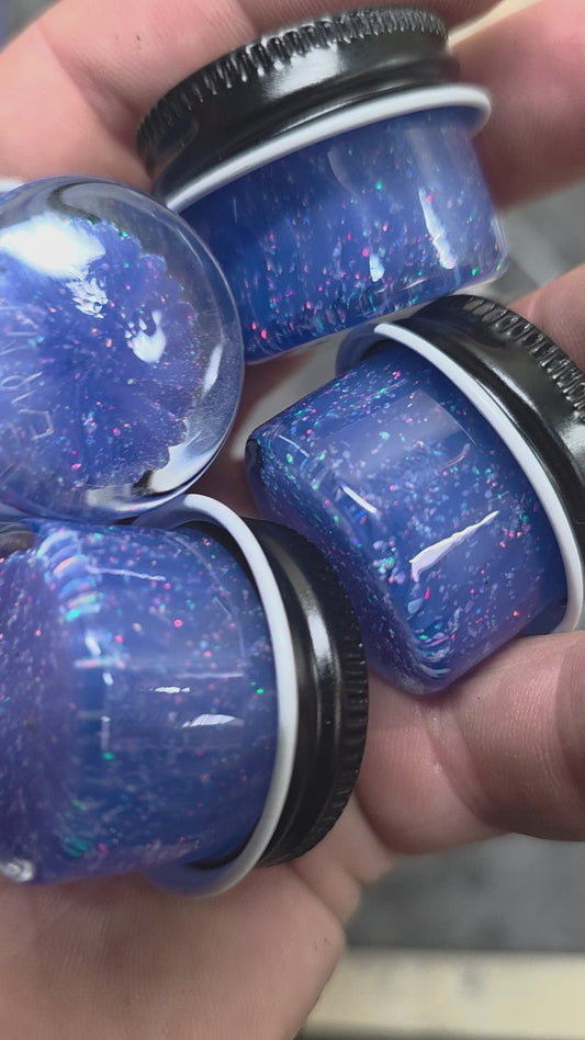 Micro opal blue cheese jars