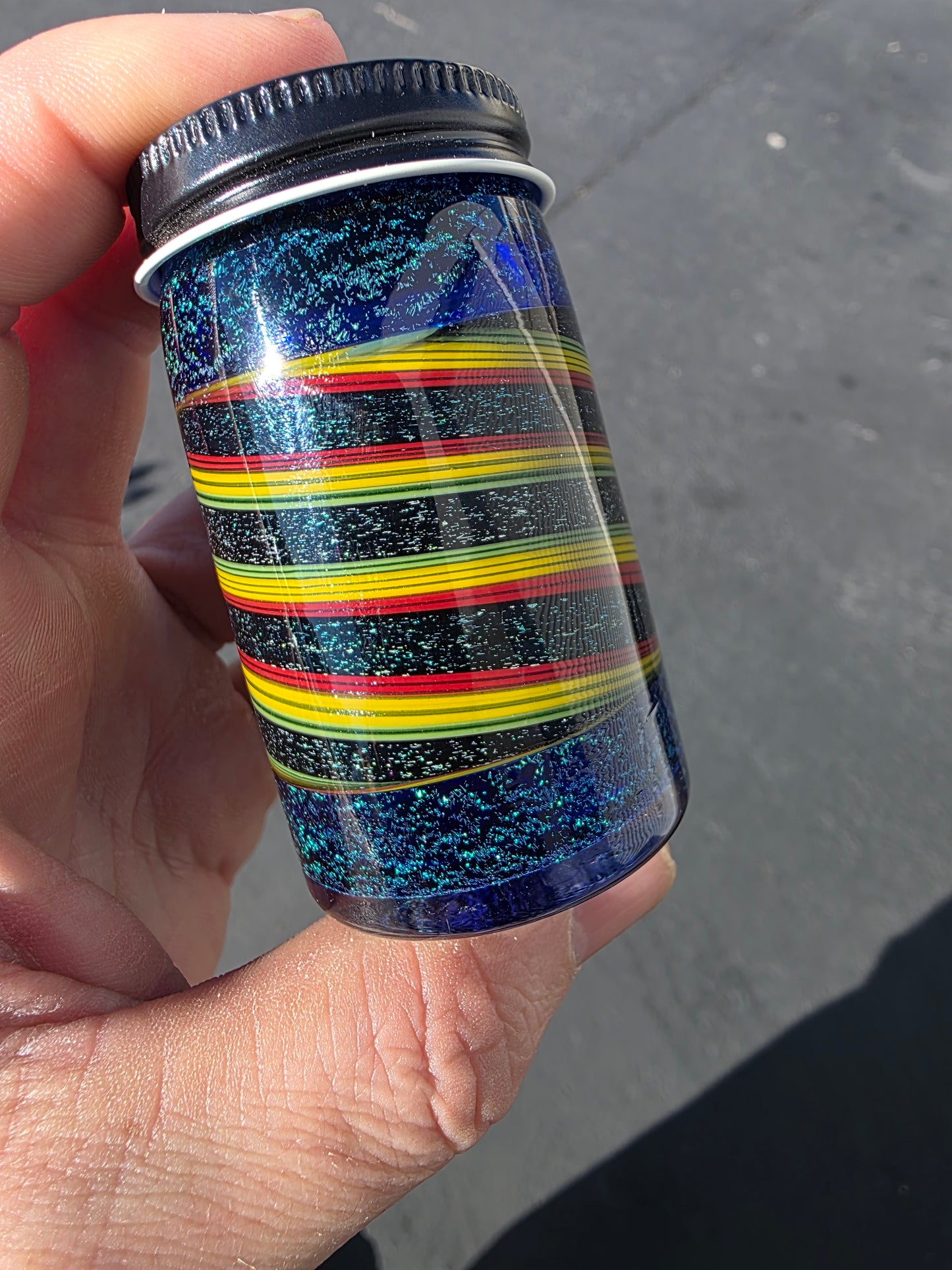 Xl diechroic rasta jar