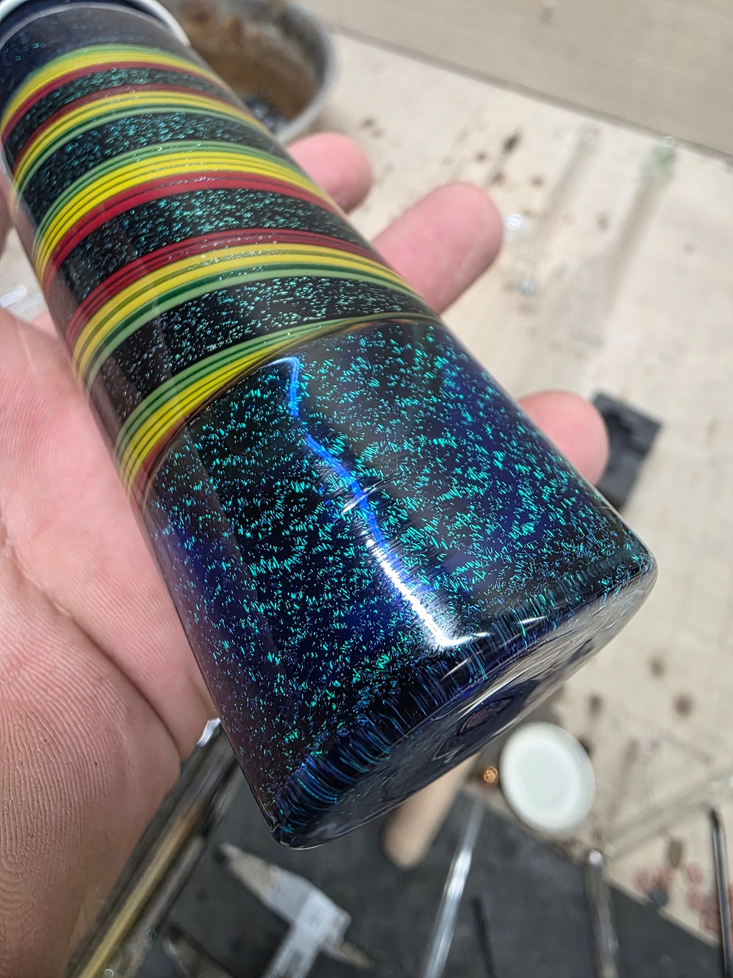 Extra Tall Cosmic Rasta Dichro Jar