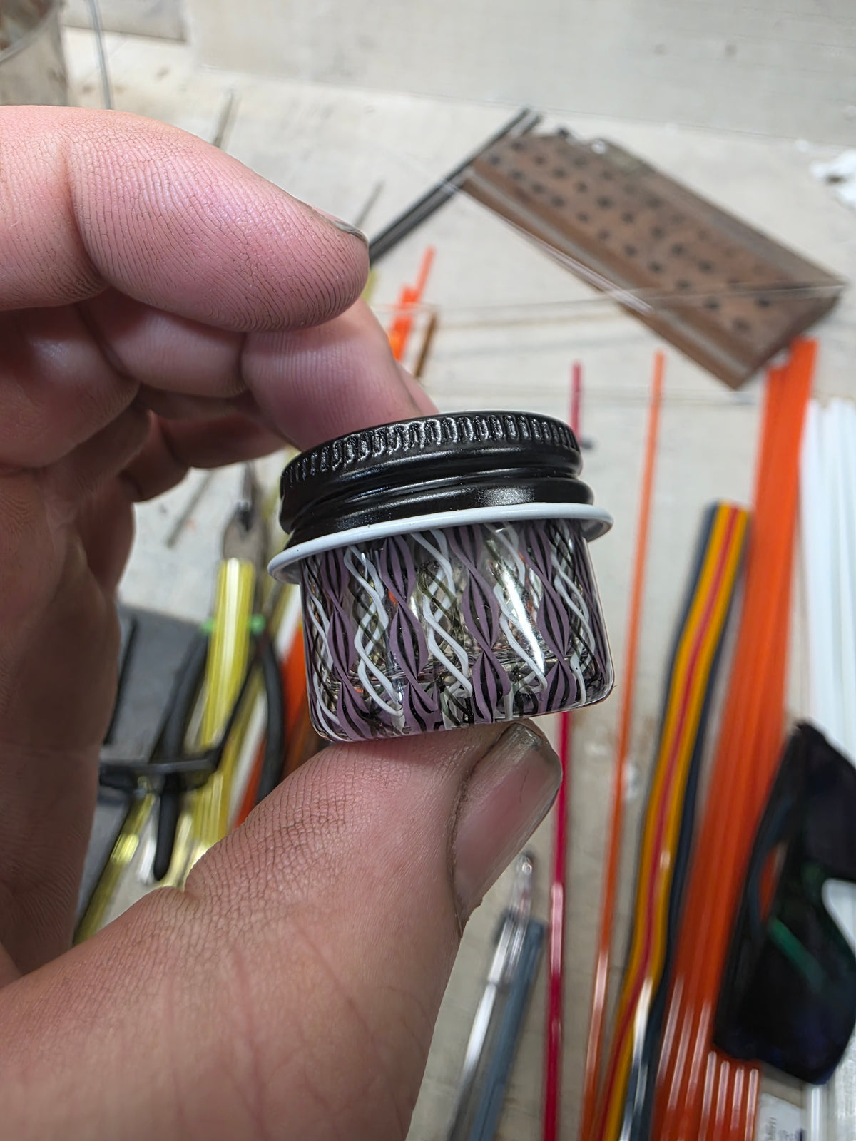 Micro cane worked jar