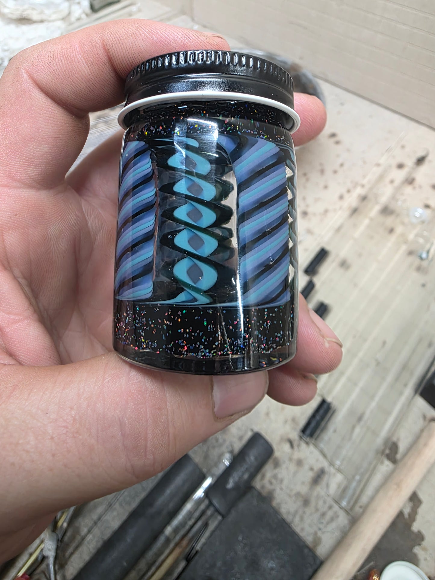 Large Opal Weave Jar