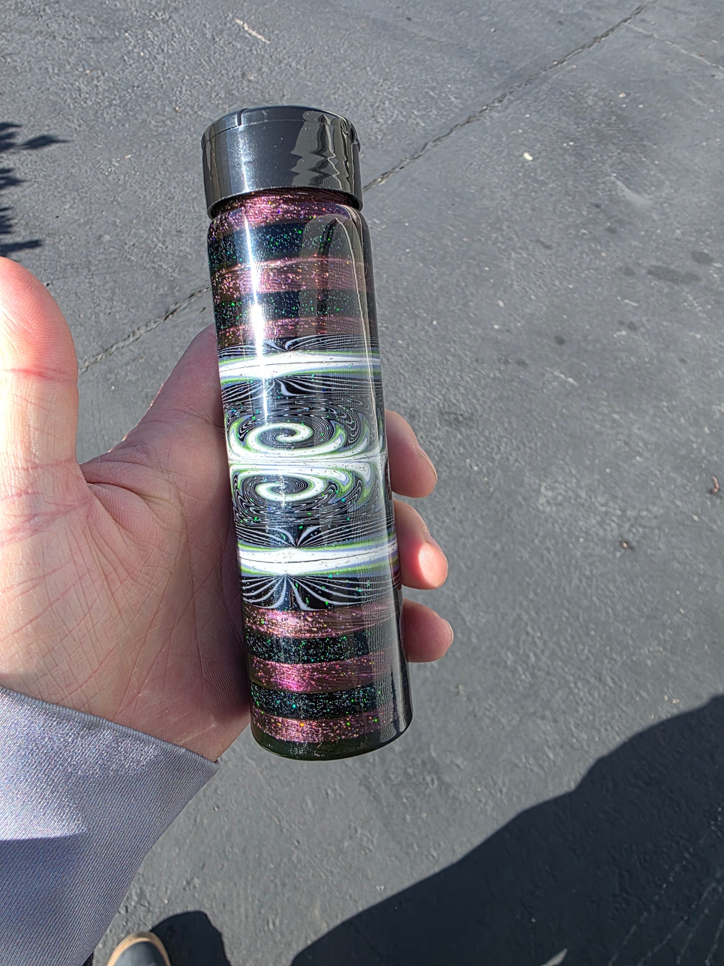 Xl tall gold amethyst jar