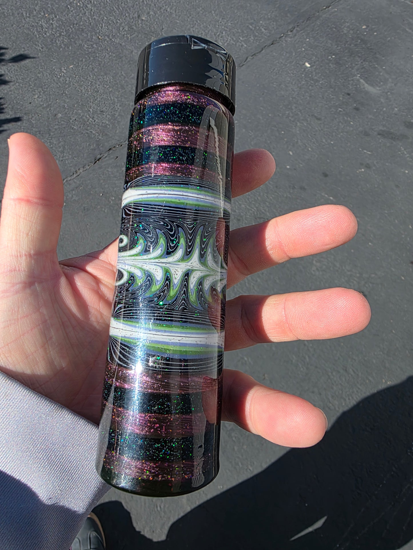 Xl tall gold amethyst jar