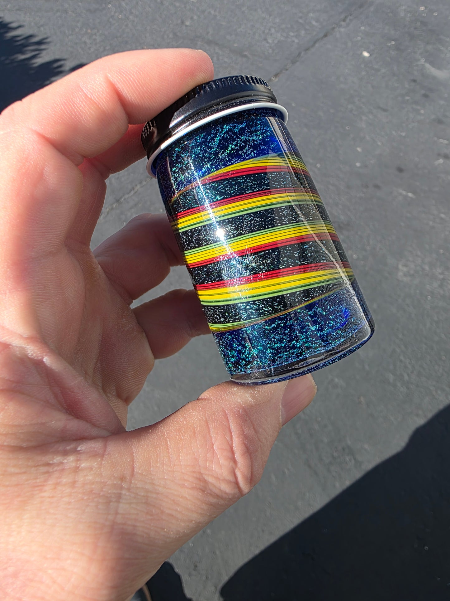 Xl diechroic rasta jar