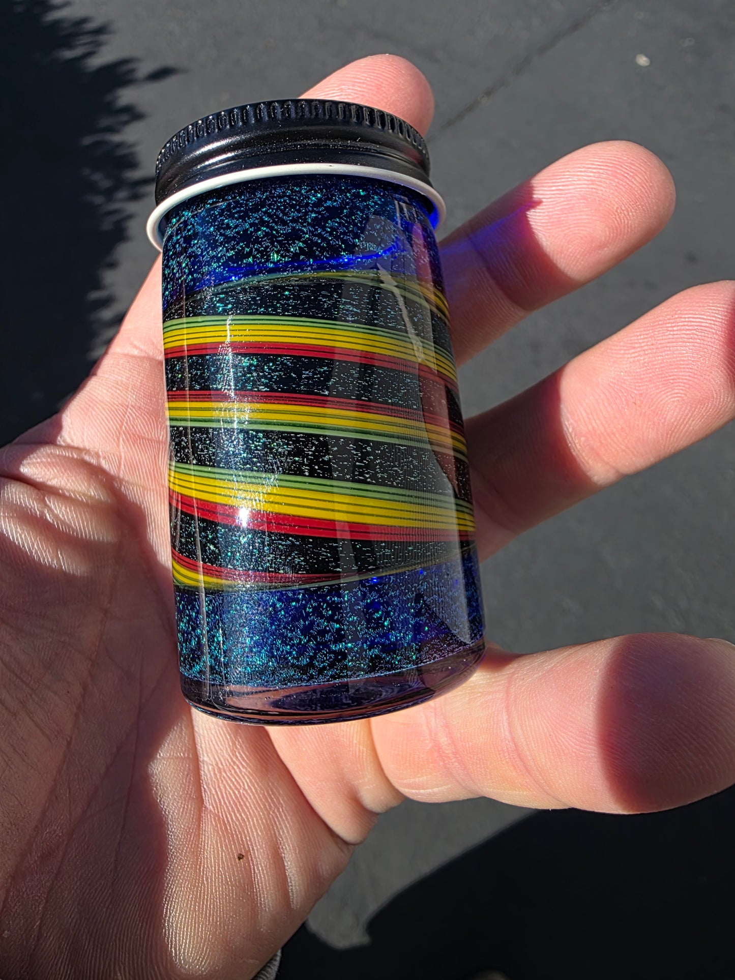 Xl diechroic rasta jar