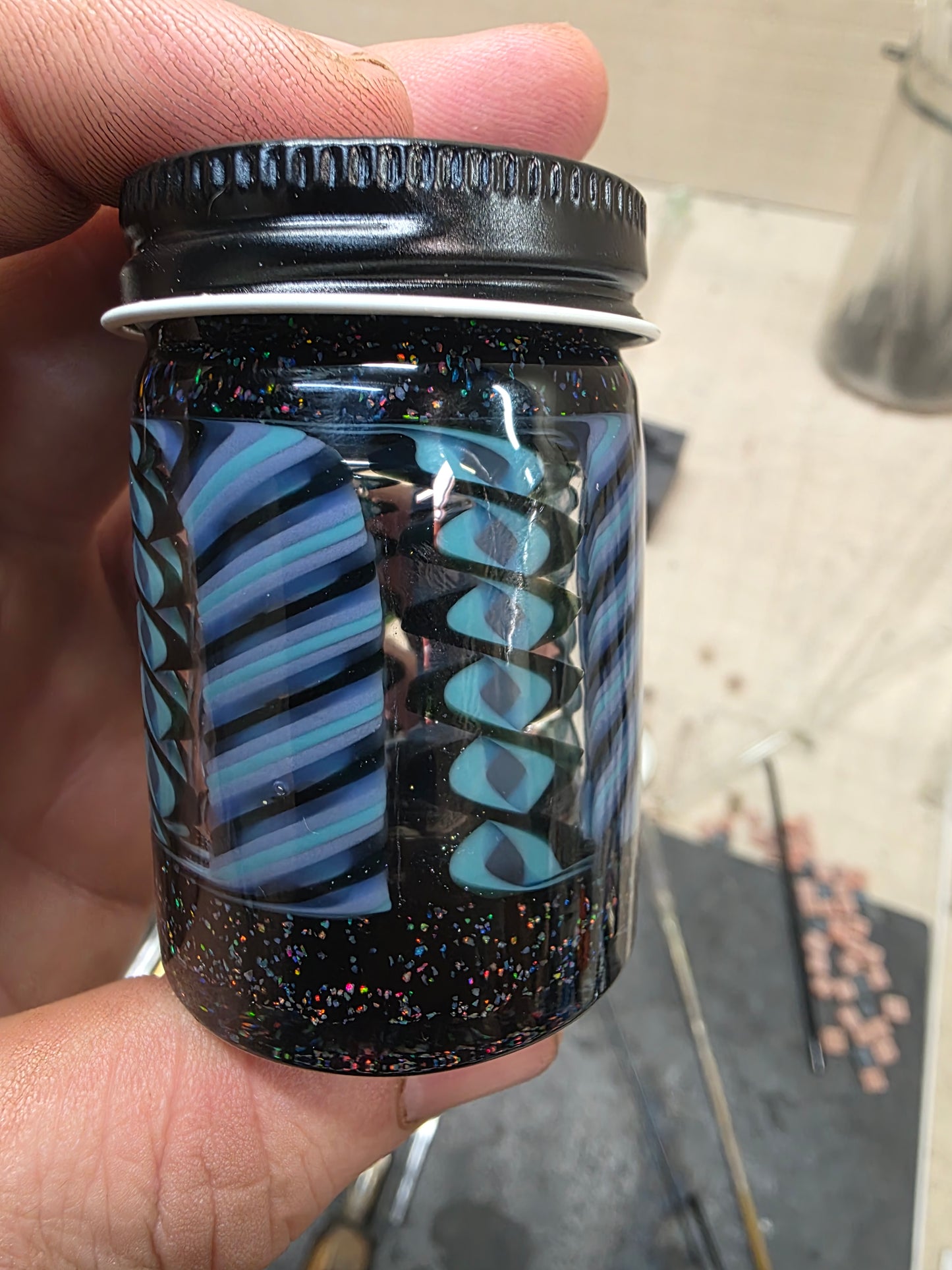 Large Opal Weave Jar