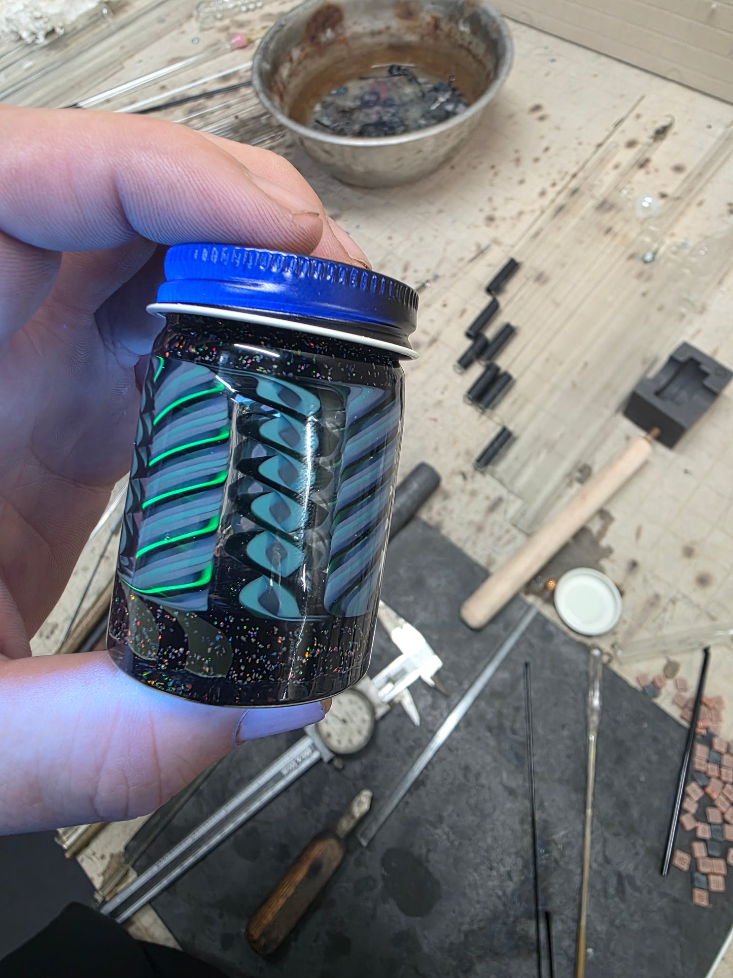 Large Opal Weave Jar