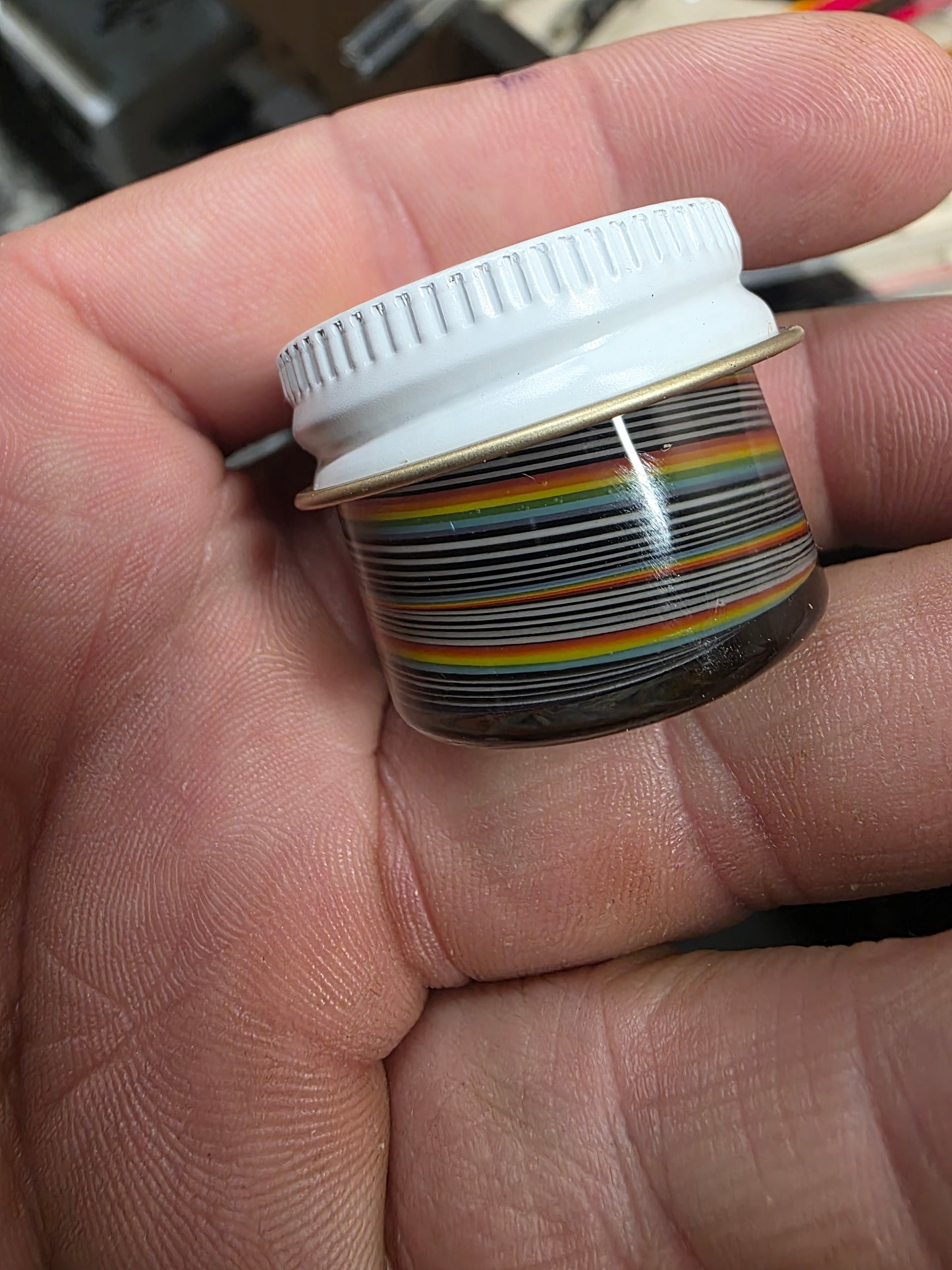 Micro rainbow spiral jar