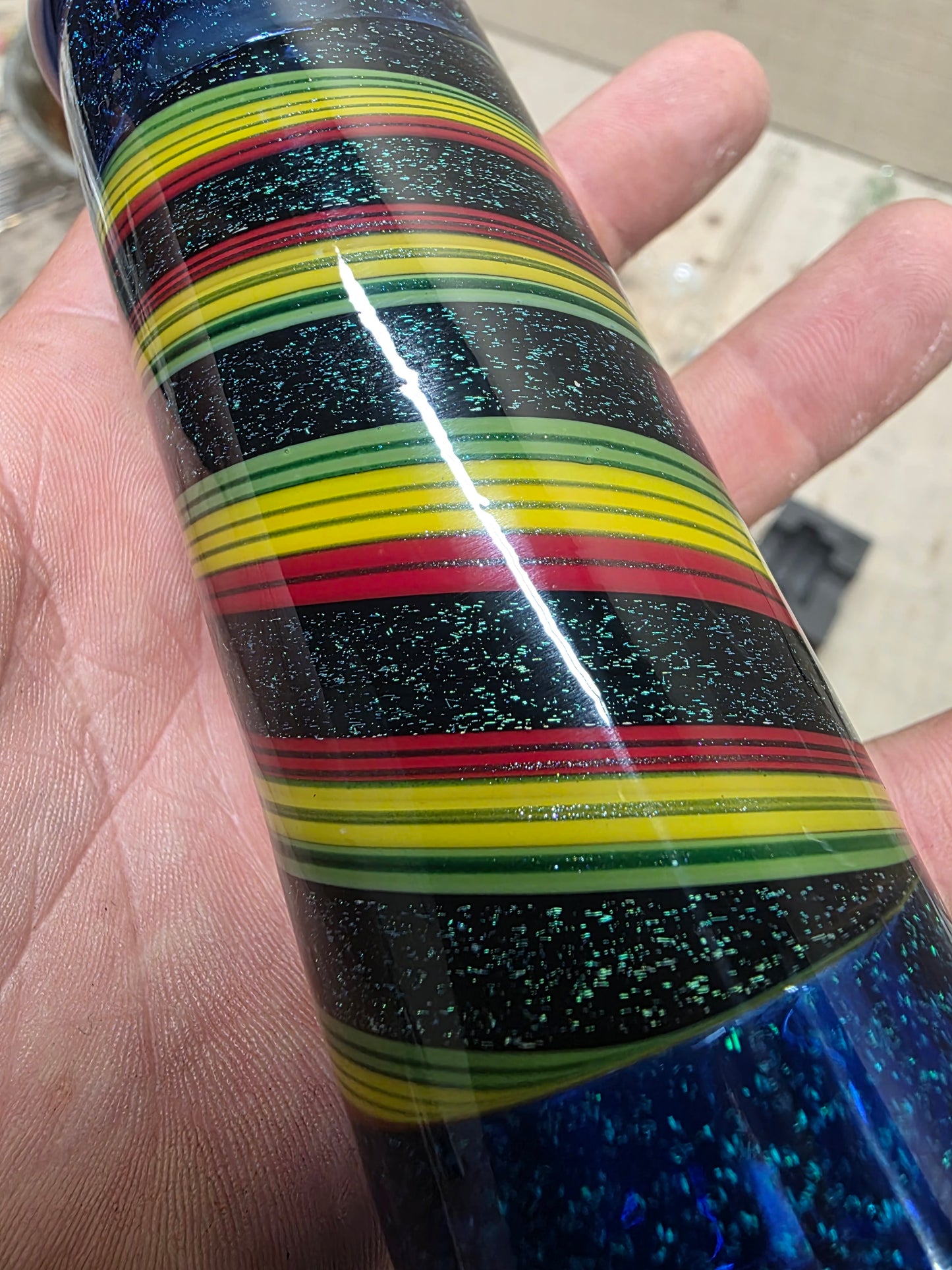 Extra Tall Cosmic Rasta Dichro Jar